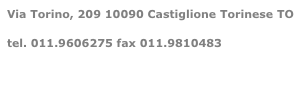 Via Torino, 209 10090 Castiglione Torinese TO
tel. 011.9606275 fax 011.9810483
info@mulinomorej.it